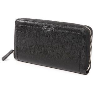 Coach Park Leather accordion zip wallet
